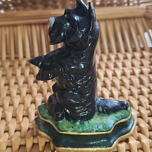 Vintage Scottie Dog Painted Cast Iron Door Stop